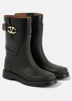 Valentino Garavani VGold leather-trimmed rain boots