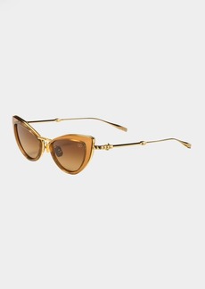 Valentino Garavani VIII Titanium & Acetate Cat-Eye Sunglasses