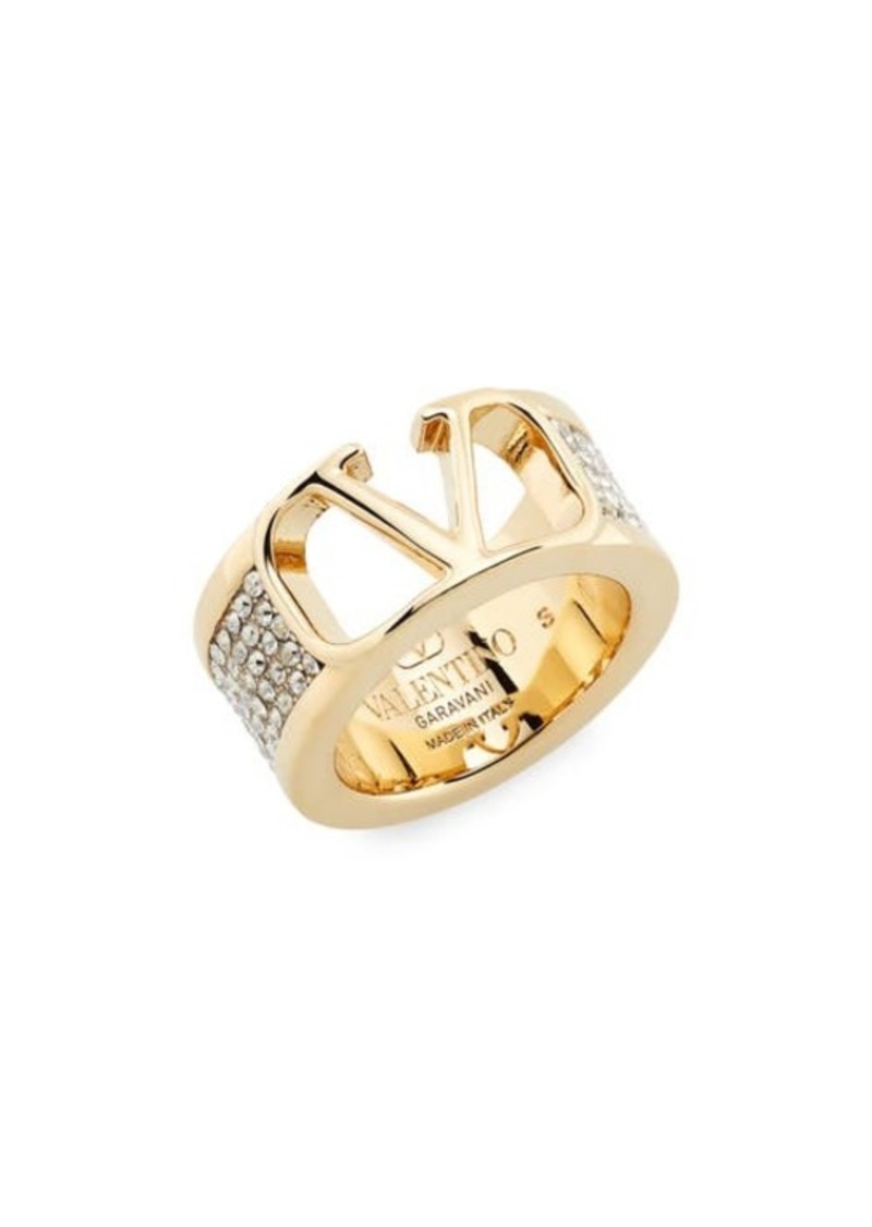 Valentino Garavani VLOGO Cutout Crystal Embellished Ring