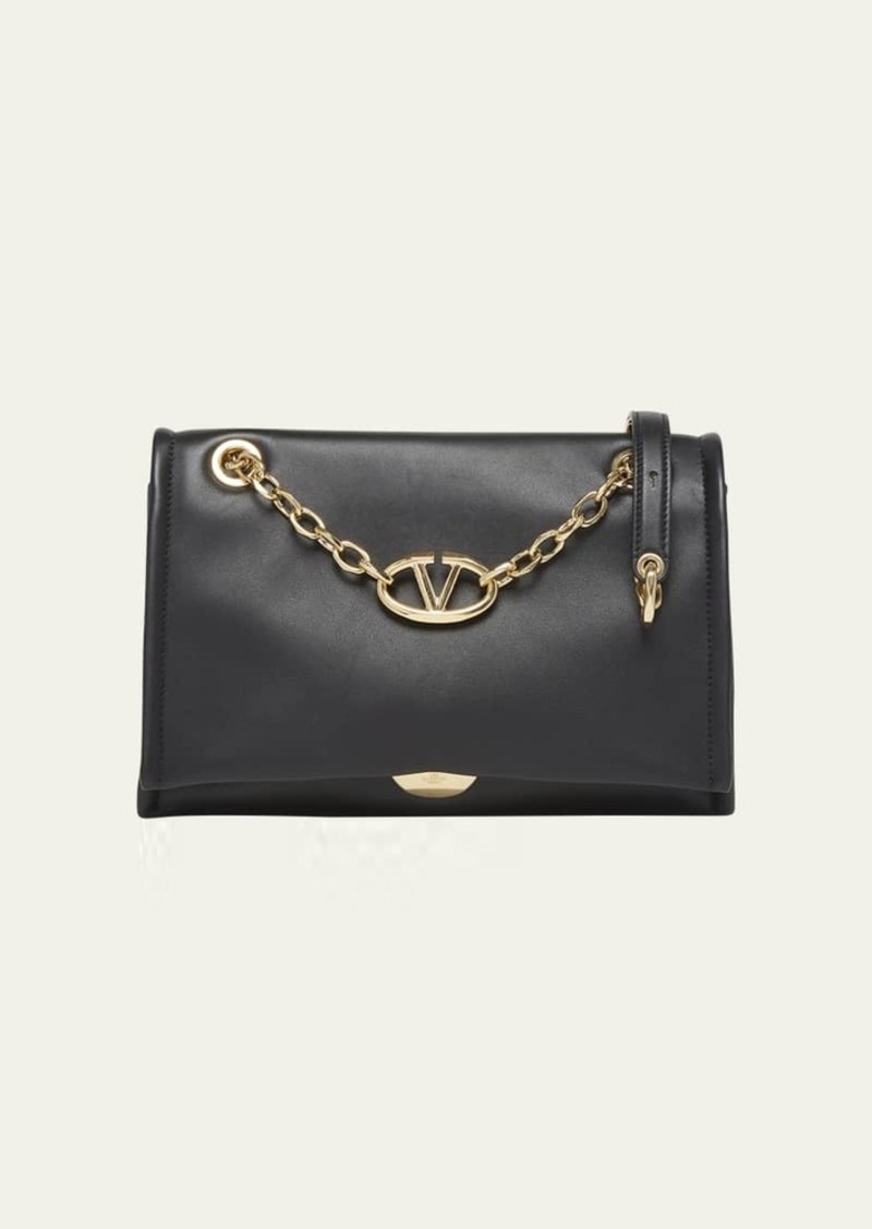 Valentino Garavani VLOGO Flap Leather Chain Shoulder Bag