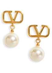 Valentino Garavani VLOGO Imitation Pearl Drop Earrings