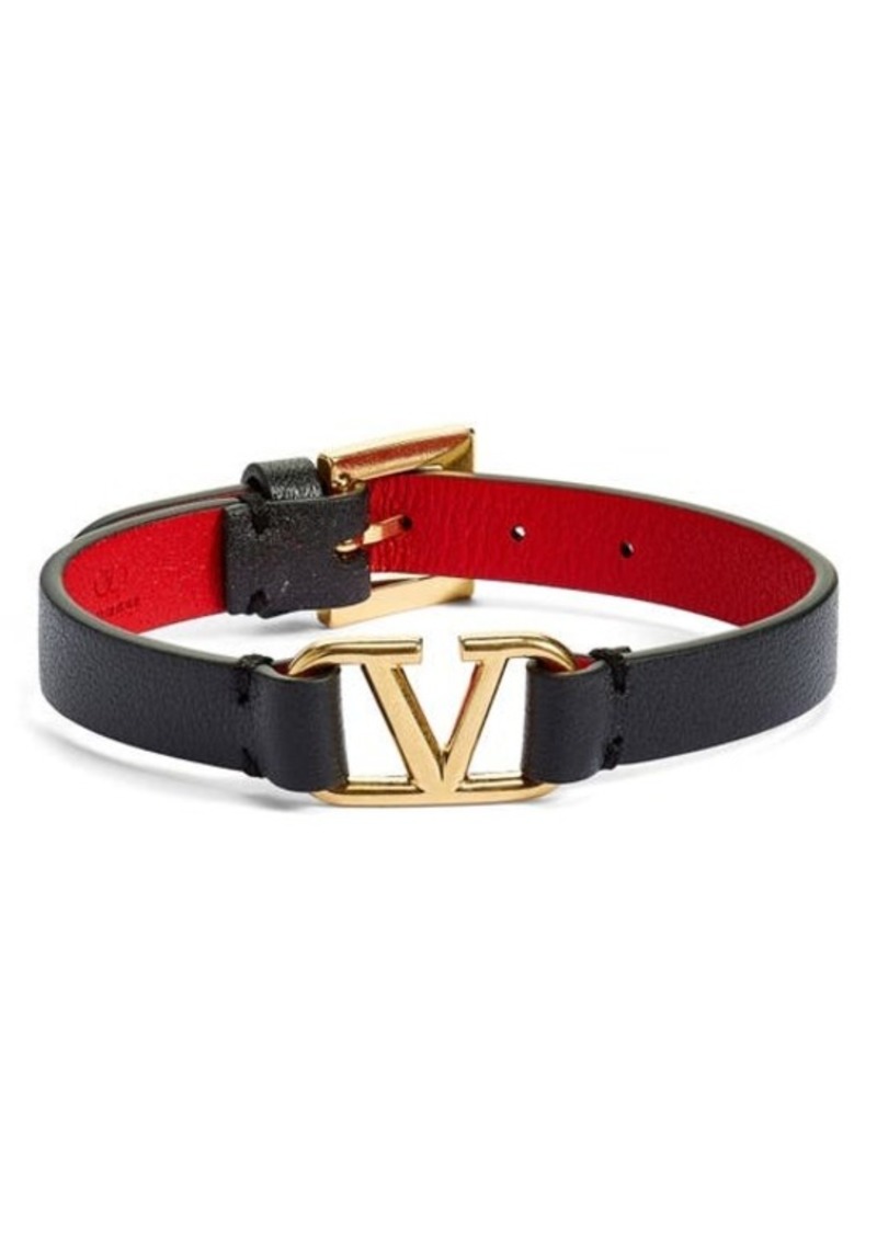 Valentino Garavani VLOGO Leather Bracelet