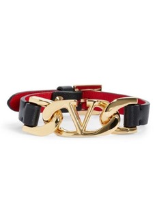 Valentino Garavani VLOGO Leather Bracelet