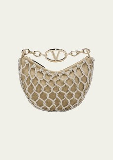 Valentino Garavani VLOGO Mini Netted Moon Hobo Bag