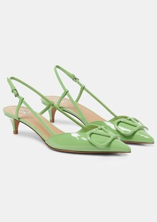 Valentino Garavani VLogo Signature 40 patent leather slingback pumps