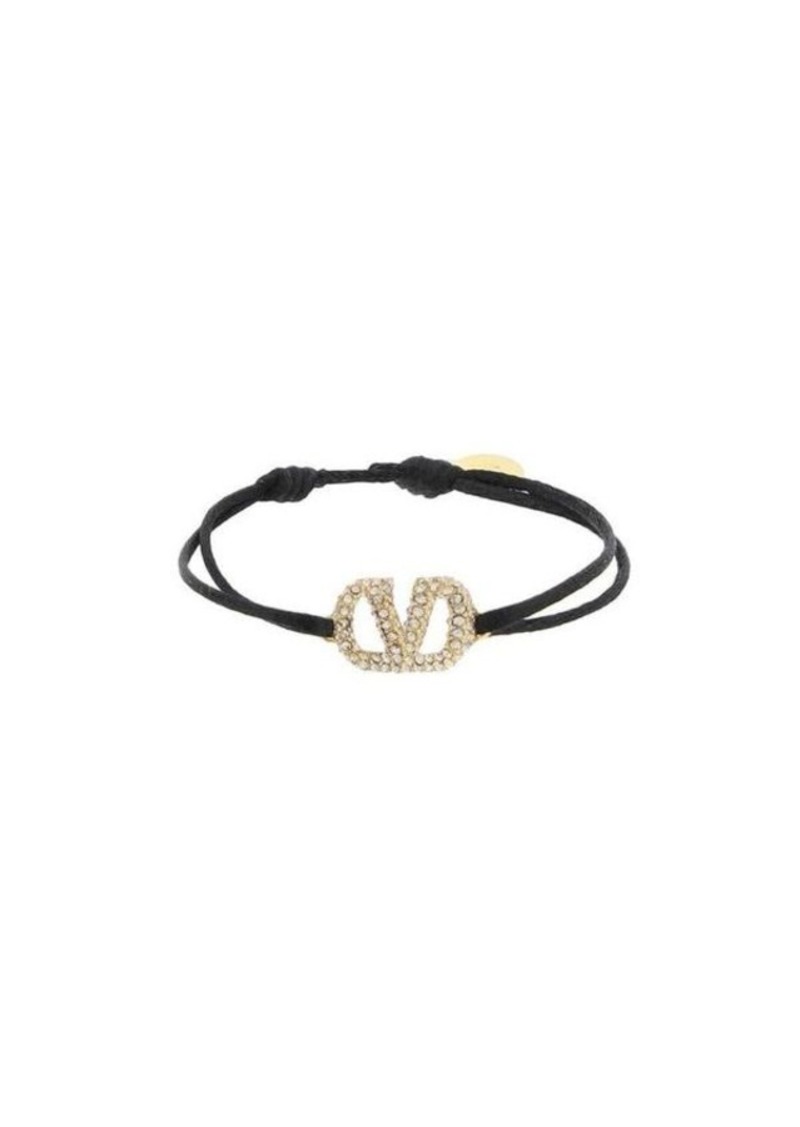 Valentino garavani vlogo signature cord bracelet with crystals