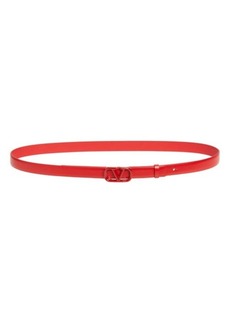 Vlogo Signature Belt In Shiny Calfskin 20mm for Woman in Rouge Pur