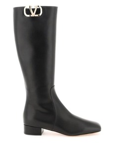 Valentino garavani vlogo type leather boots