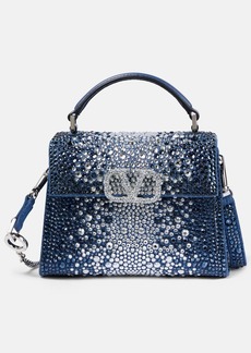 Valentino Garavani VSling Mini embellished denim tote bag