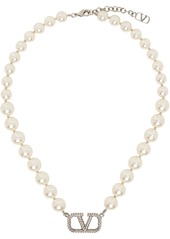 Valentino Garavani White VLogo Signature Pearl Necklace