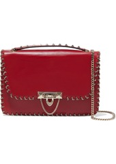 Valentino Garavani Woman Demilune Small Chain-trimmed Leather Shoulder Bag Crimson