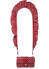 Valentino Garavani Woman Rockstud Ruffle-trimmed Polka-dot Leather Shoulder Bag Red