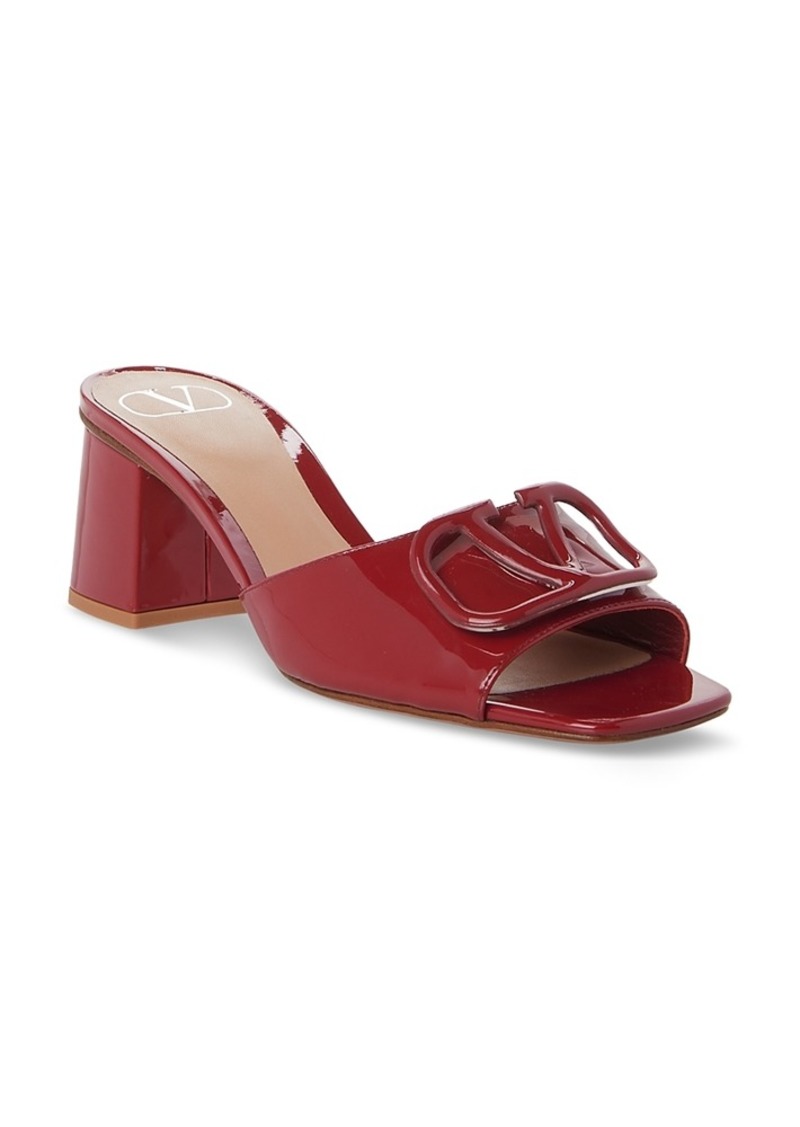 Valentino Garavani Women's Patent Leather Block Heel Slide Sandals