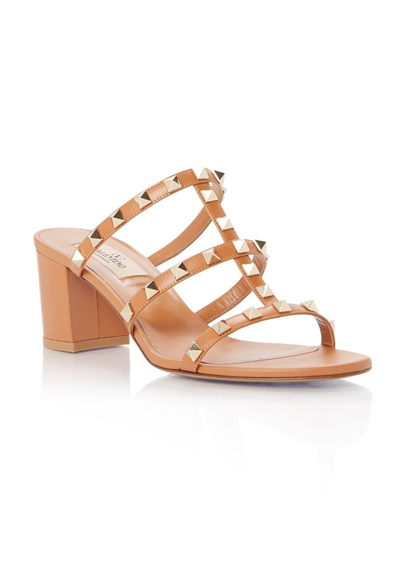 Valentino Garavani Women's Rockstud Block Heel Slide Sandals