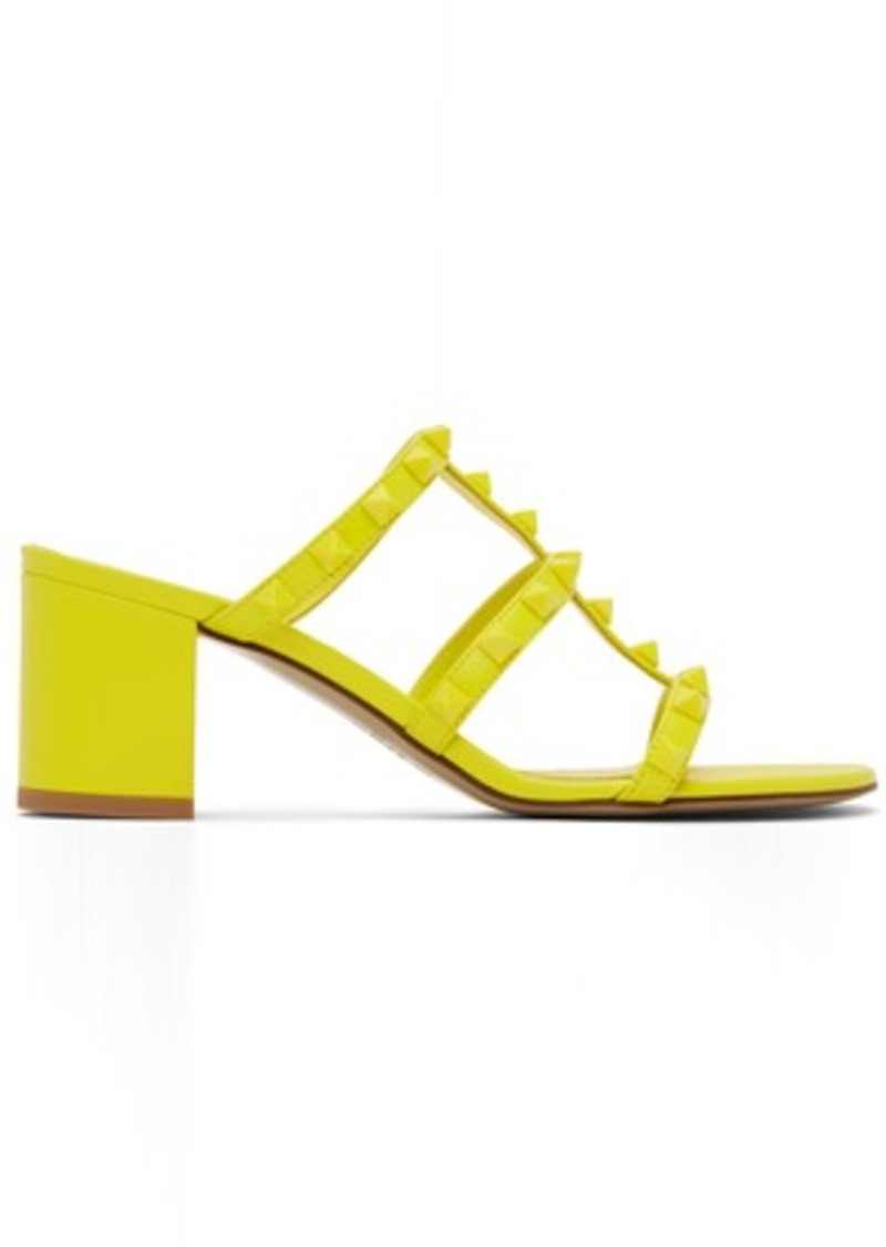 Valentino Garavani Yellow Rockstud Heeled Sandals