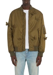 Valentino Giubbino 3D Butterfly Appliqué Bomber Jacket