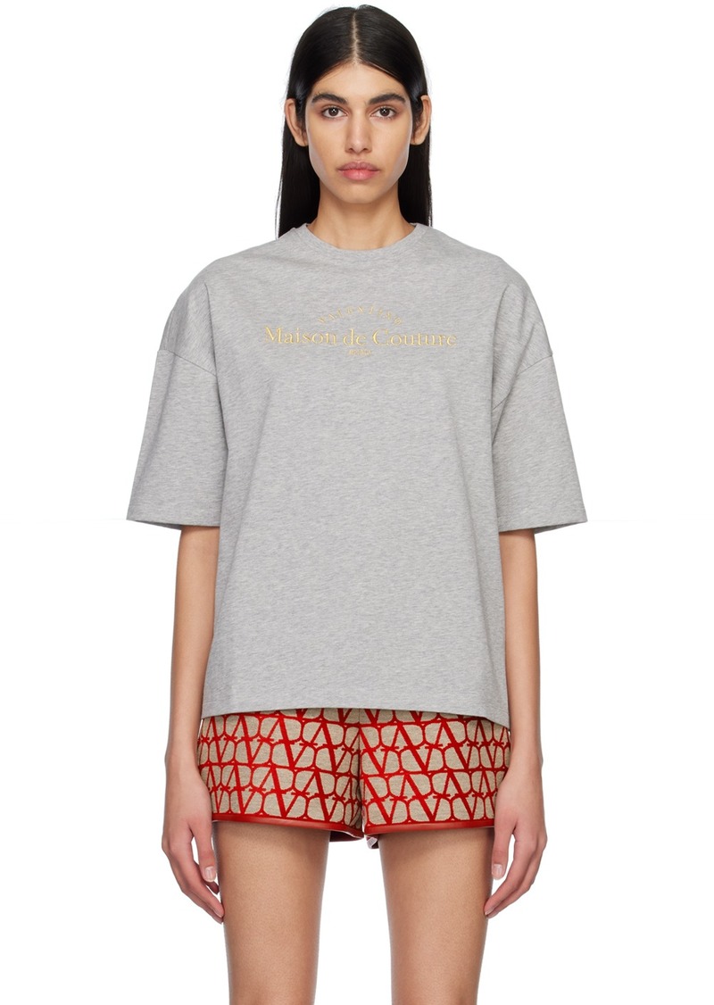 Valentino Gray Embroidered T-Shirt