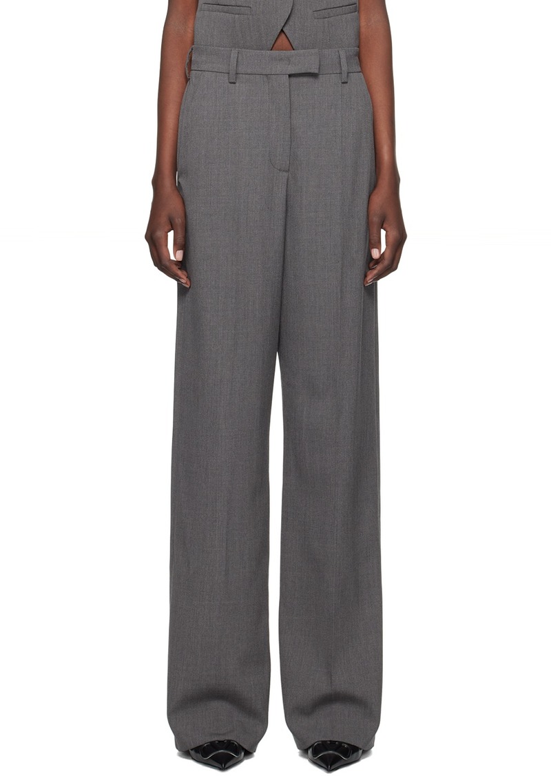 Valentino Gray Wool Trousers