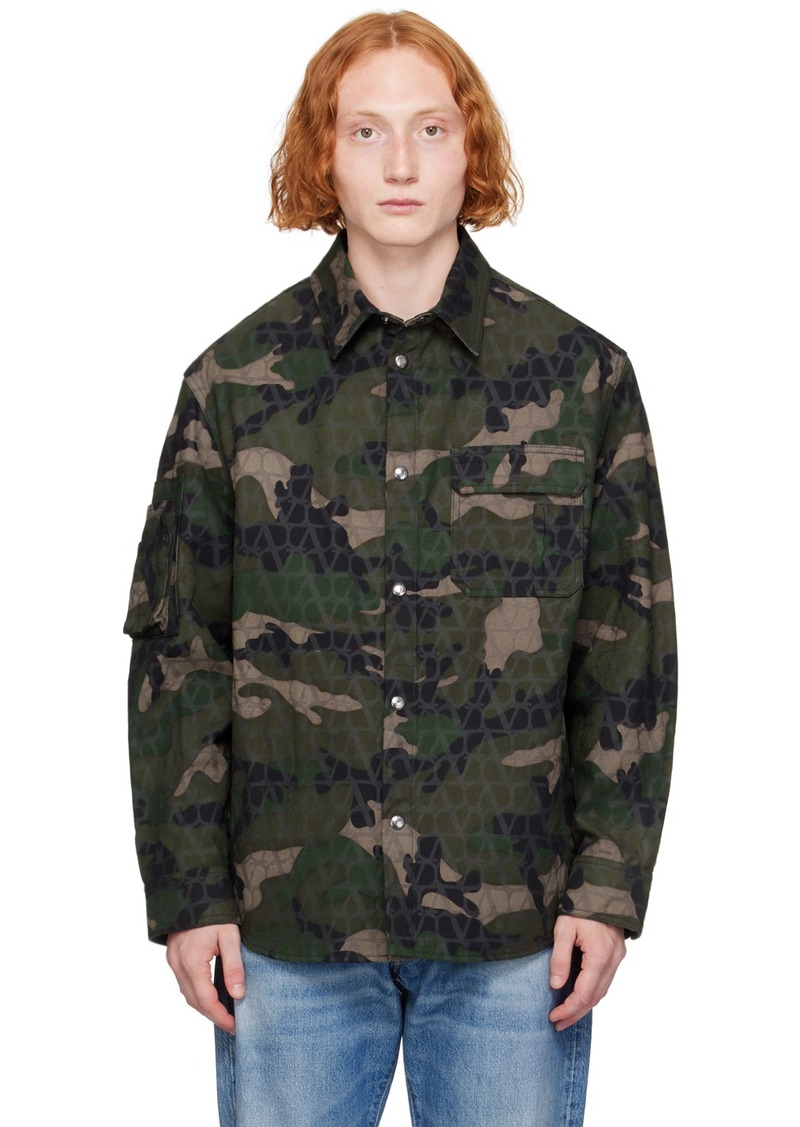 Valentino Green Camouflage Jacket