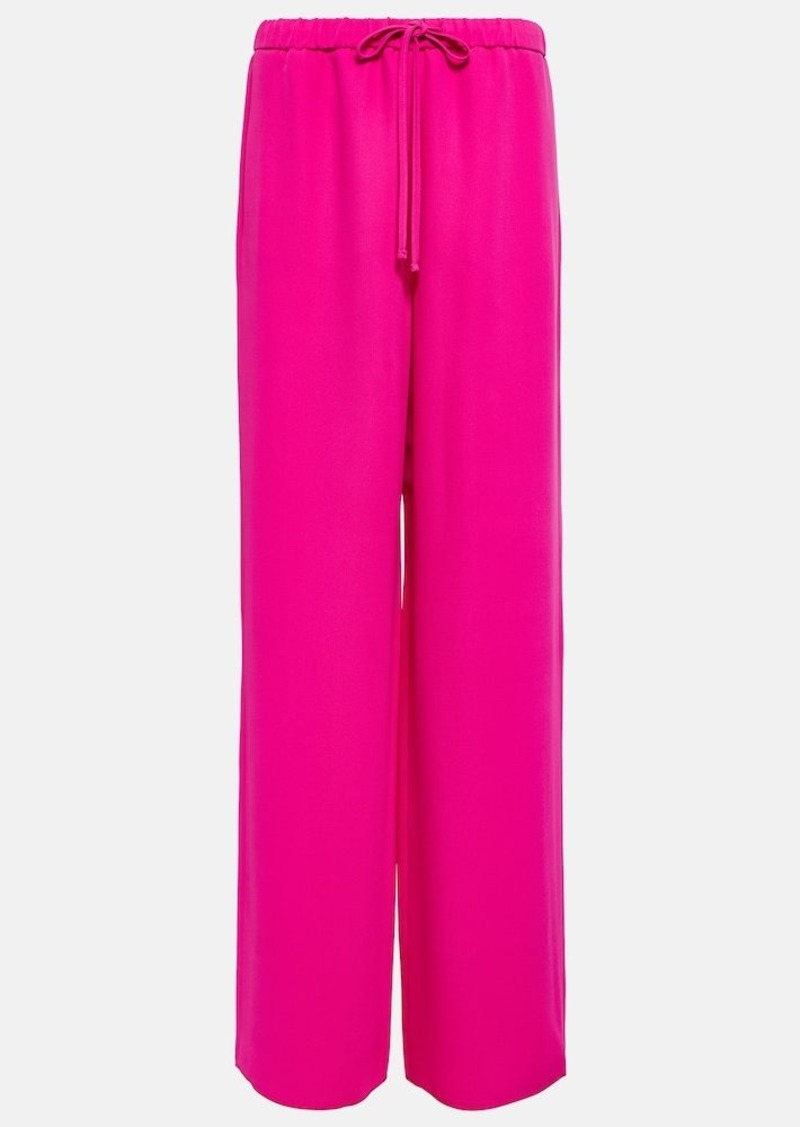 Valentino High-rise wide-leg silk crêpe pants
