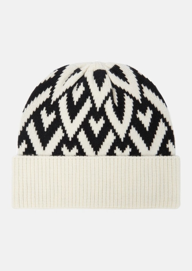 Valentino Intarsia cashmere beanie