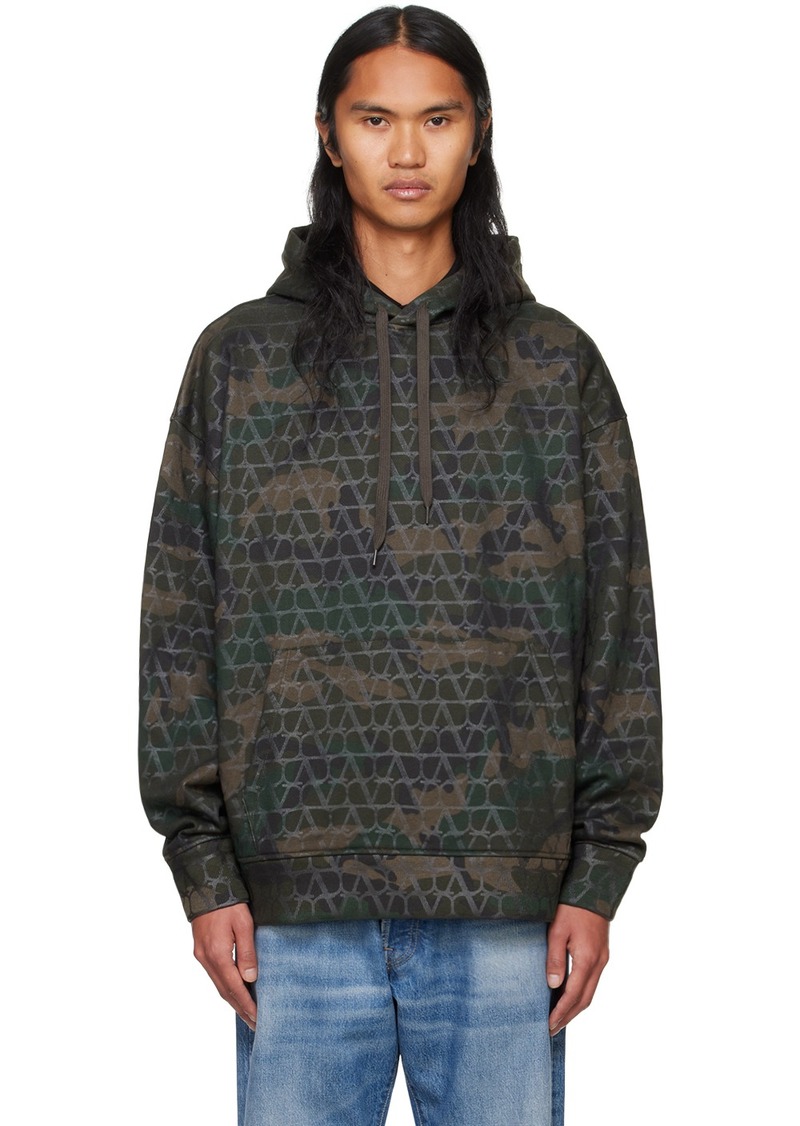 Valentino Khaki Camouflage Hoodie