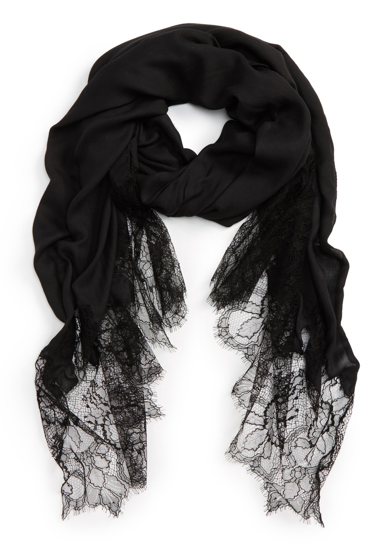 scarf with lace trim