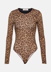 Valentino Leopard-print jersey bodysuit