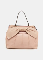 Valentino Light /beige Leather Aphrodite Bow Top Handle Bag
