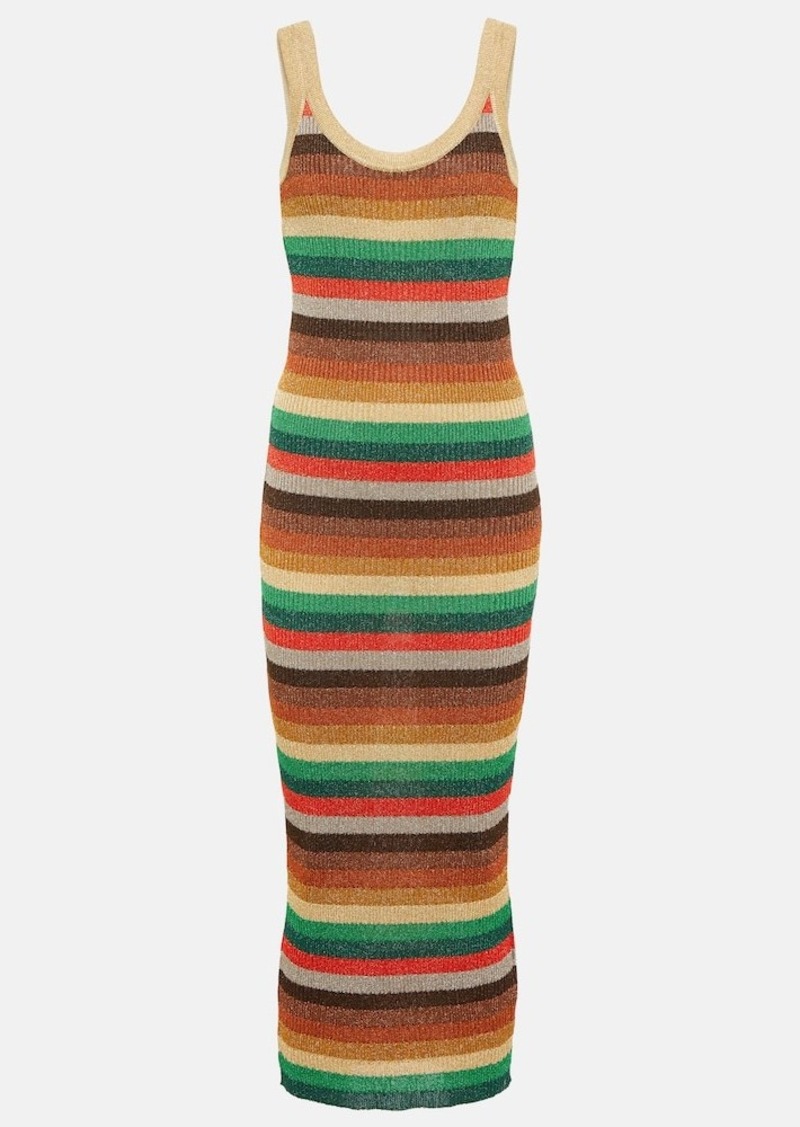 Valentino Lurex striped midi dress