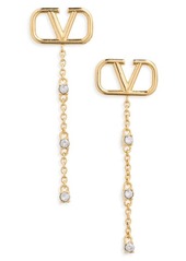 Valentino Mini VLOGO Crystal Drop Earrings