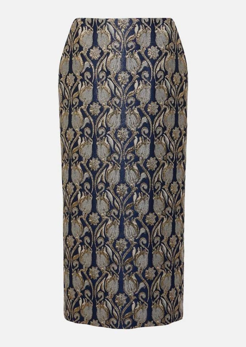 Valentino Mossi brocade midi skirt