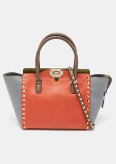 Valentino Multicolor Leather Medium Rockstud Trapeze Tote