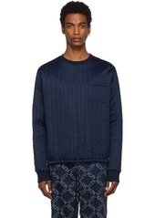 Valentino Navy Nylon Crewneck Sweater