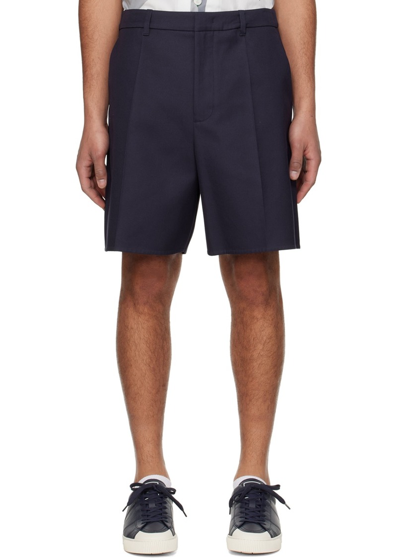 Valentino Navy Pleated Shorts