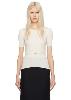 Valentino Off-White Belted Sweater