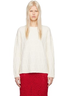 Valentino Off-White Crepe Couture Sweater