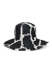 Valentino One Stud raffia-effect sunhat