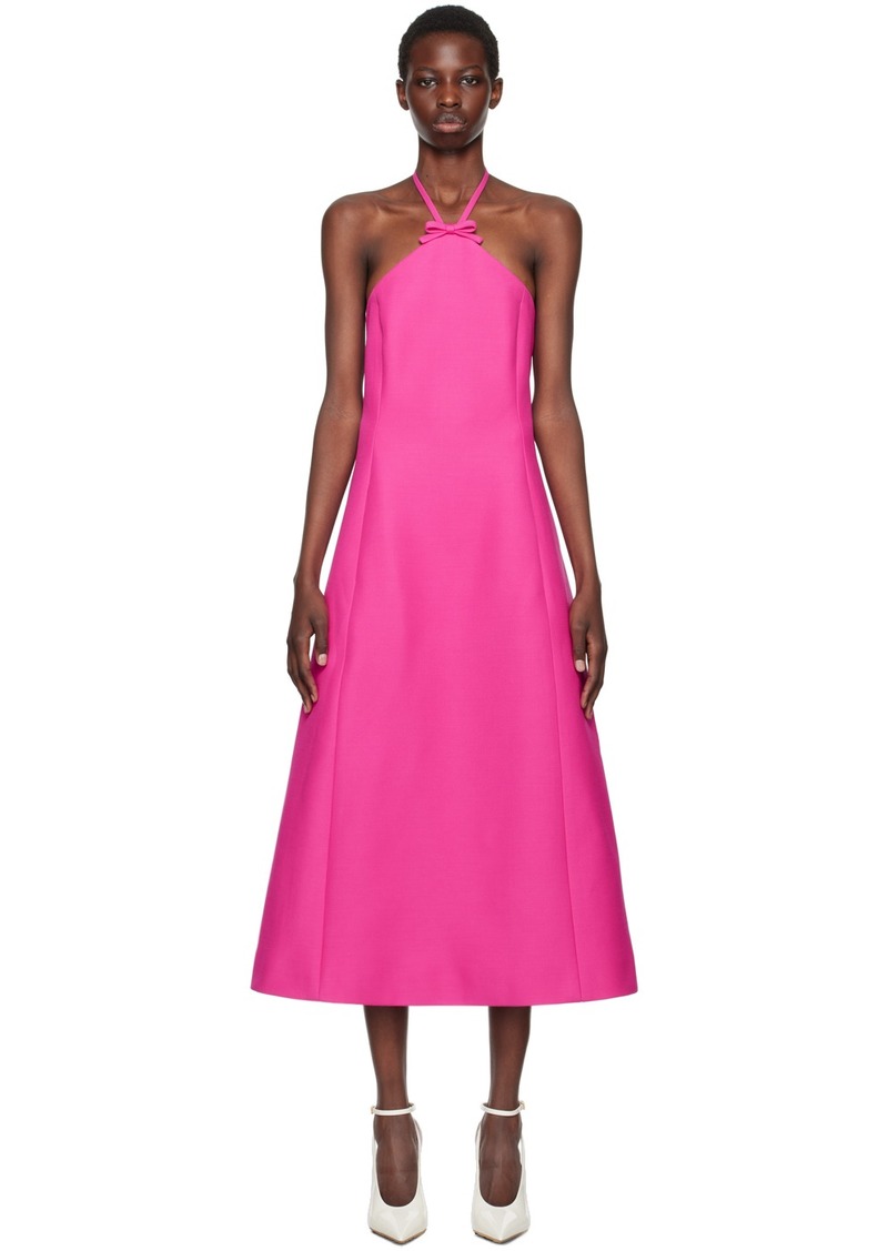 Valentino Pink Crepe Couture Midi Dress