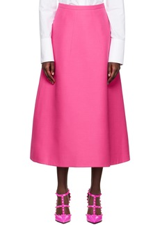 Valentino Pink Crepe Couture Midi Skirt