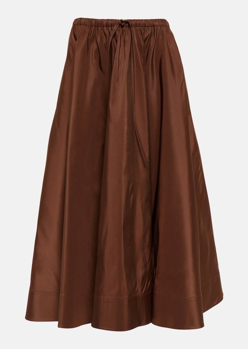 Valentino Pleated silk midi skirt