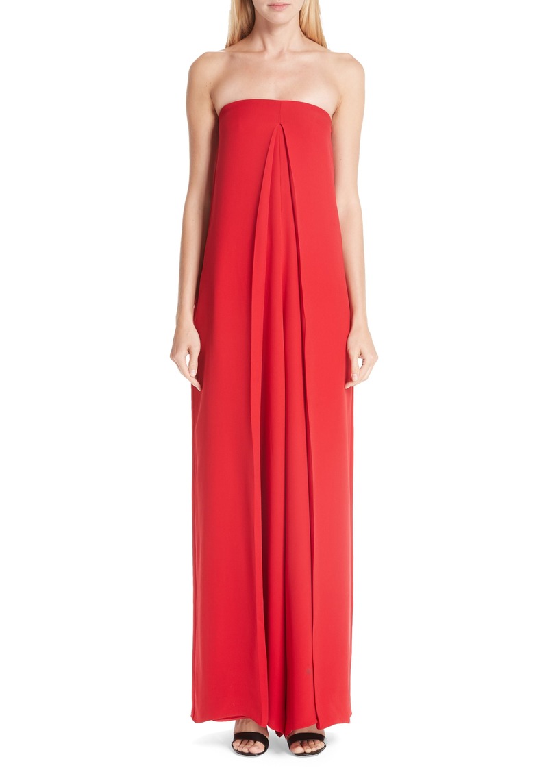 valentino red strapless jumpsuit