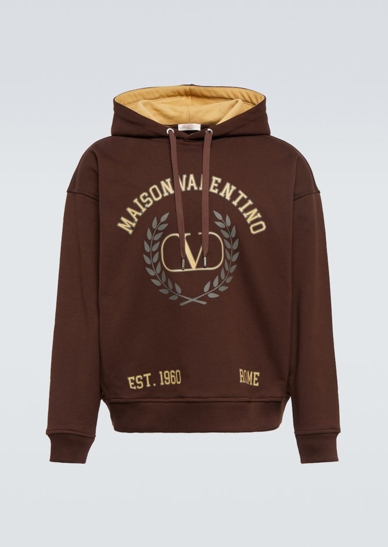 Valentino Printed cotton jersey hoodie