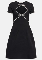 Valentino Ribbed-knit cutout minidress