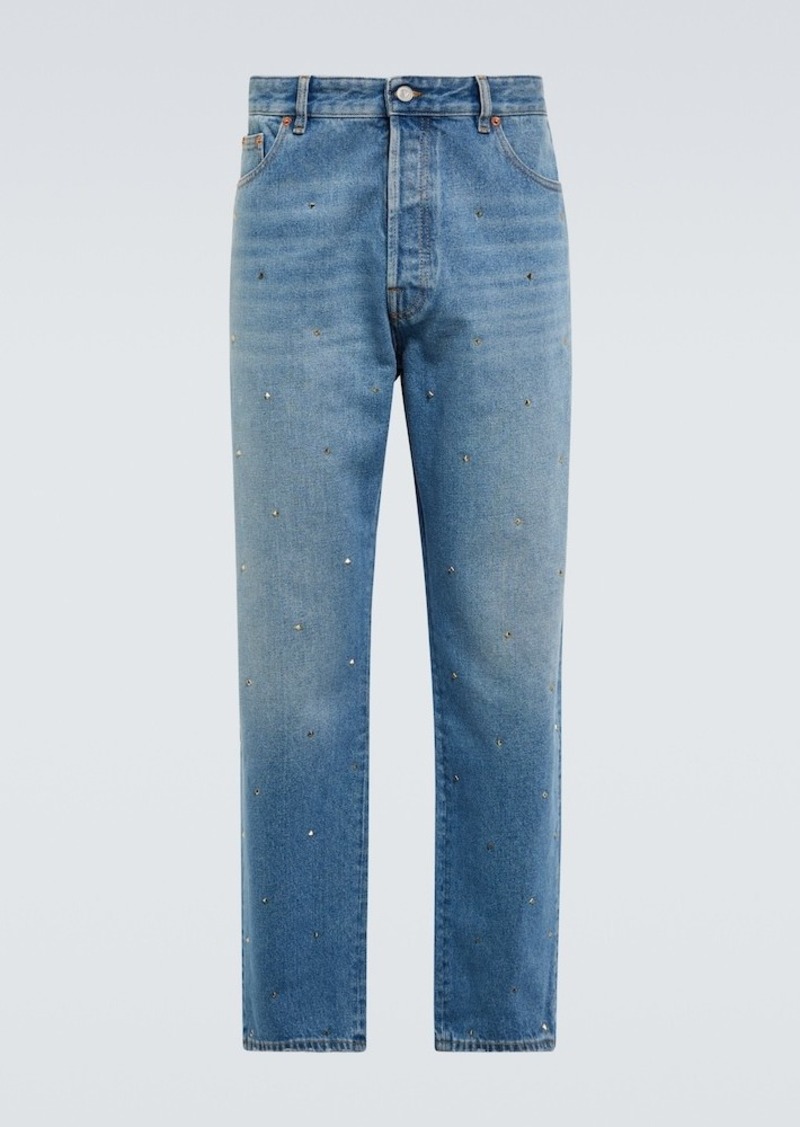 Valentino Rockstud cotton denim jeans