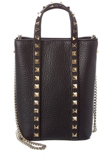 Valentino Rockstud Grainy Leather Tote