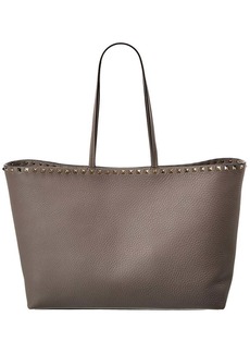 Valentino Rockstud Large Grainy Leather Shopper Tote
