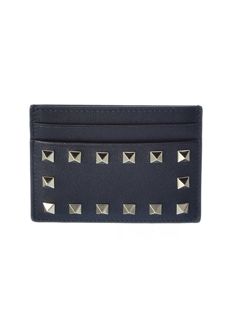 Valentino Rockstud Leather Card Holder