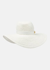 Valentino Roman Stud leather-trimmed sun hat