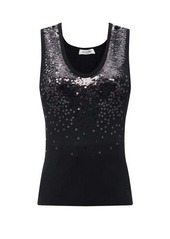 Valentino Sequinned ribbed wool tank top